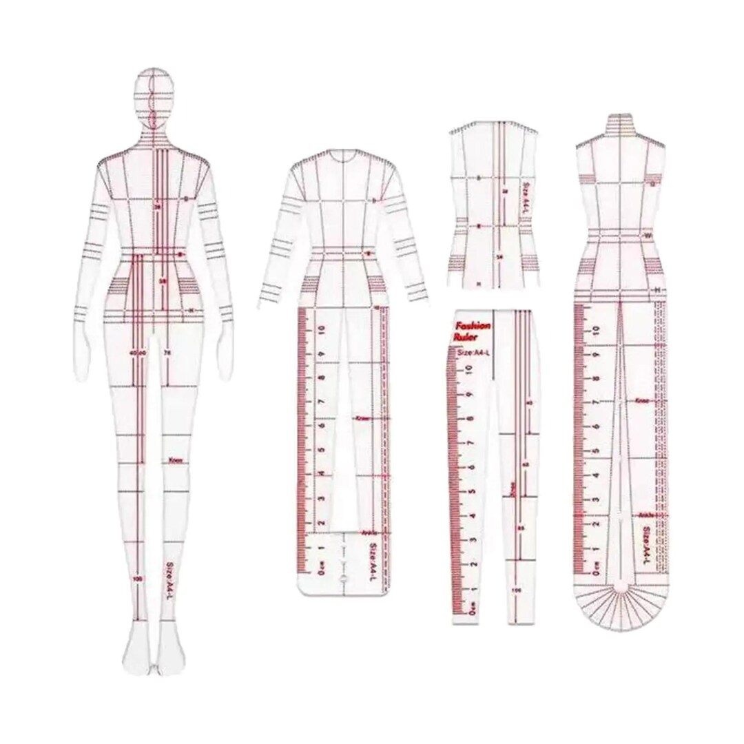 How To Use Design Ruler Fashion Design Ruler, 4pcs, Transparent Plastic, Clothing Drafting ...