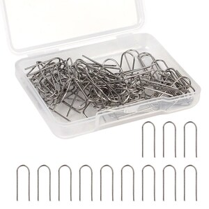 Tungsten Wire, 100Pcs, U Shaped Hooks, High Temperature Resistance, Pottery Ornament Hanger, Crafts Making, Hanging Pyrography Nichrome Tips image 2