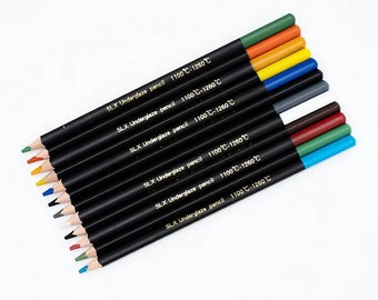 Crayons de couleur Poterie, 12 pcs, Stylo poudre, Couleurs assorties, Crochets pour peinture DIY, Accessoires de sculpture, Créations manuelles, Créations en céramique