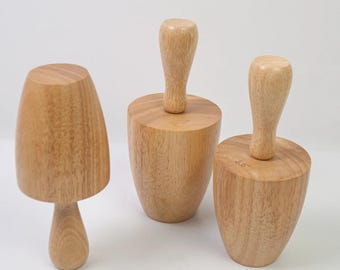 Juego de moldes de yeso para tazas de café, cerámica, 6 piezas, madera, diseños de tazas curvas con prensa de moldeo, herramientas para modelar arcilla, accesorio para modelado a mano