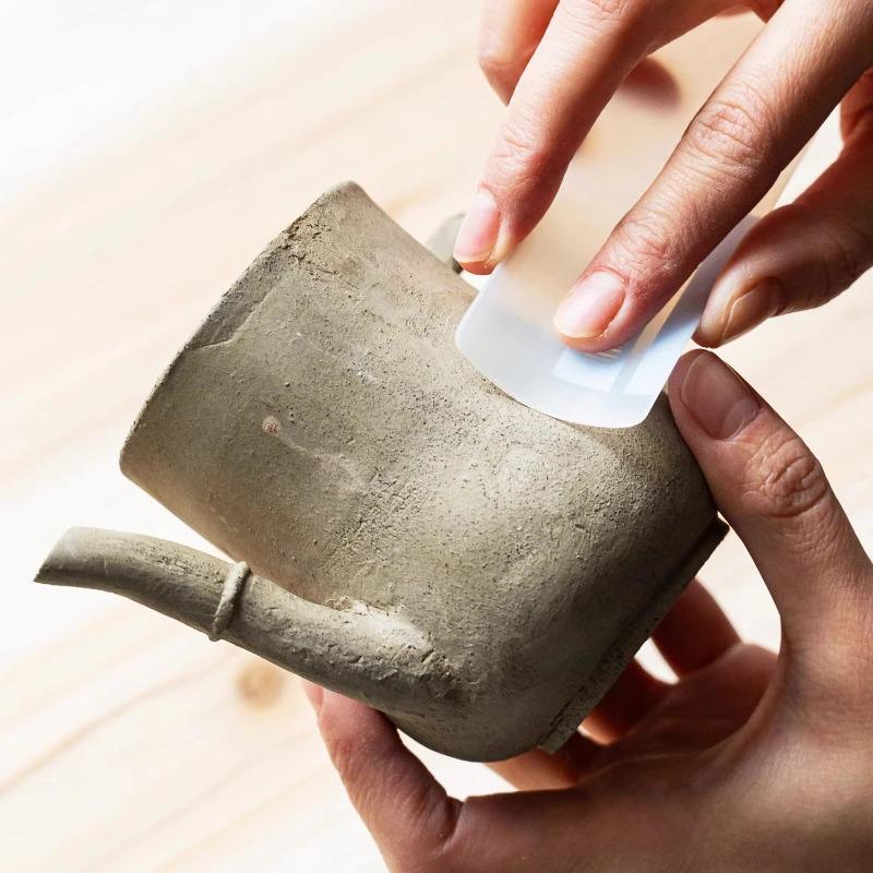 Pottery Polishing Tool, Inclined Plastic Sheet, DIY Ceramic Teapot Cup Smoothing, Clay Scraping, Sculpture Making, Modelling Detail Polisher