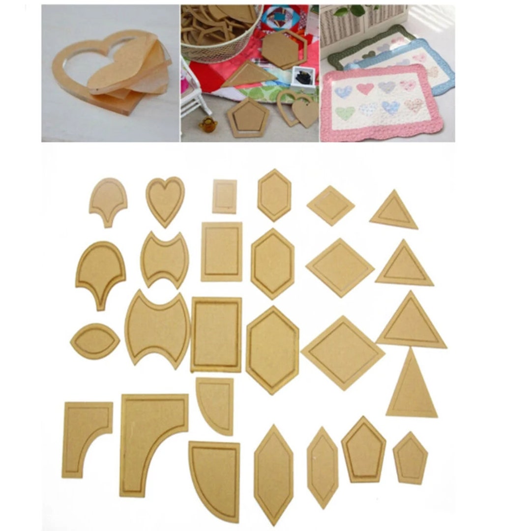 Patchwork Template Set, 54pcs, Transparent Acrylic, Various Shapes ...