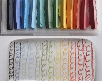 Ceramic Underglaze Color Crayons, 12Pcs, Assorted Colors, Medium High Temperature Fired, DIY Pottery Glazing, Crafts Coloring Painting Chalk