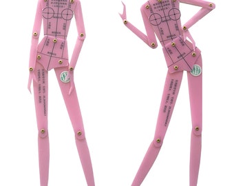 Women's Figure Template, 2Pcs, Plastic, Combination Board, Human Body Drawing Clothing Design,  Fashion Patchwork Ruler, DIY Craft Essential