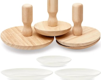 Moldes para platos de cerámica, de madera con mango, herramientas para esculpir platos de arcilla prensada, yeso para moldear losas, plantillas para hacer cuencos de cerámica redondos.