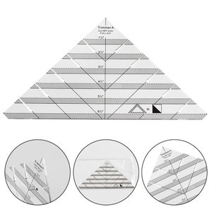 Règle de couture triangulaire, Outil de courtepointe DIY en acrylique, Accessoires de mesure de tissu pour magasin de vêtements, Design creux durable, Accessoires de broderie