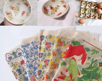 Flower Pattern Ceramic Decals, Pottery Transfer Paper, High-Temperature Porcelain Underglaze Stickers, Vase Cups Plates Decoration Materials