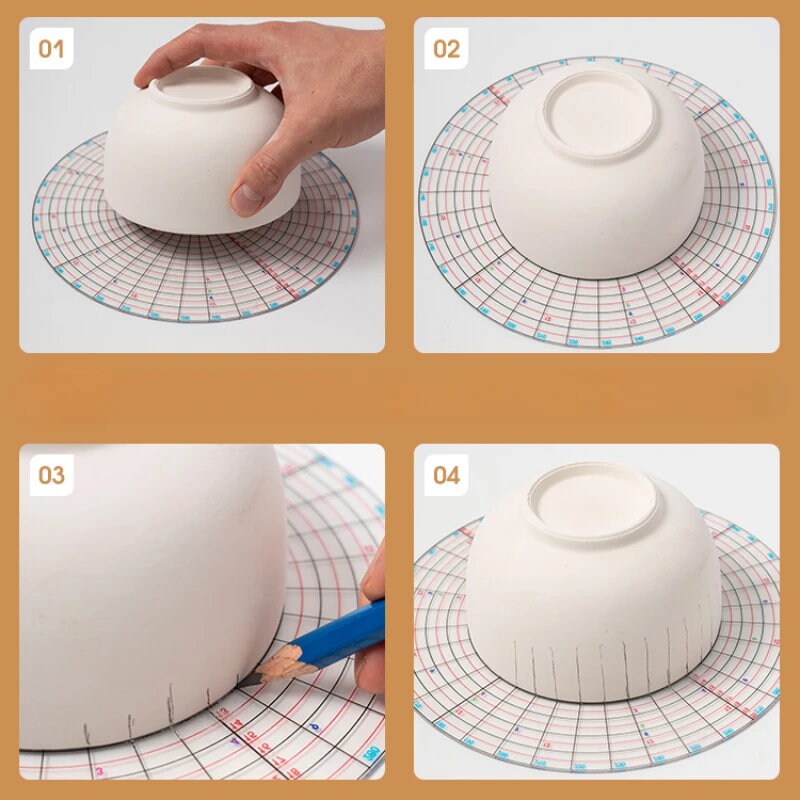Pottery Round Ruler Billet Dividing Ruler, Plastic, Circular Divider Drawing Measurement ...