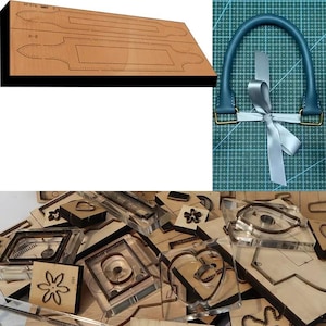 Troquel para correa de bolso, tabla de madera, hoja de metal, punzón para artesanía en cuero, herramienta para cortar cartón con patrones de cuero, accesorios para hacer manualidades