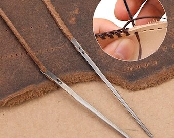 Leather Rope Thread Needles, Large Eye Gunmetal Sewing Tool, Cowhide Leathercraft DIY Stitching Upholstery Canvas Handbag Purse Shoes Repair