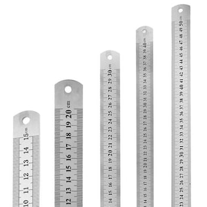 2PCS Metal Ruler, Steel Ruler with Inch and Metric, Indonesia