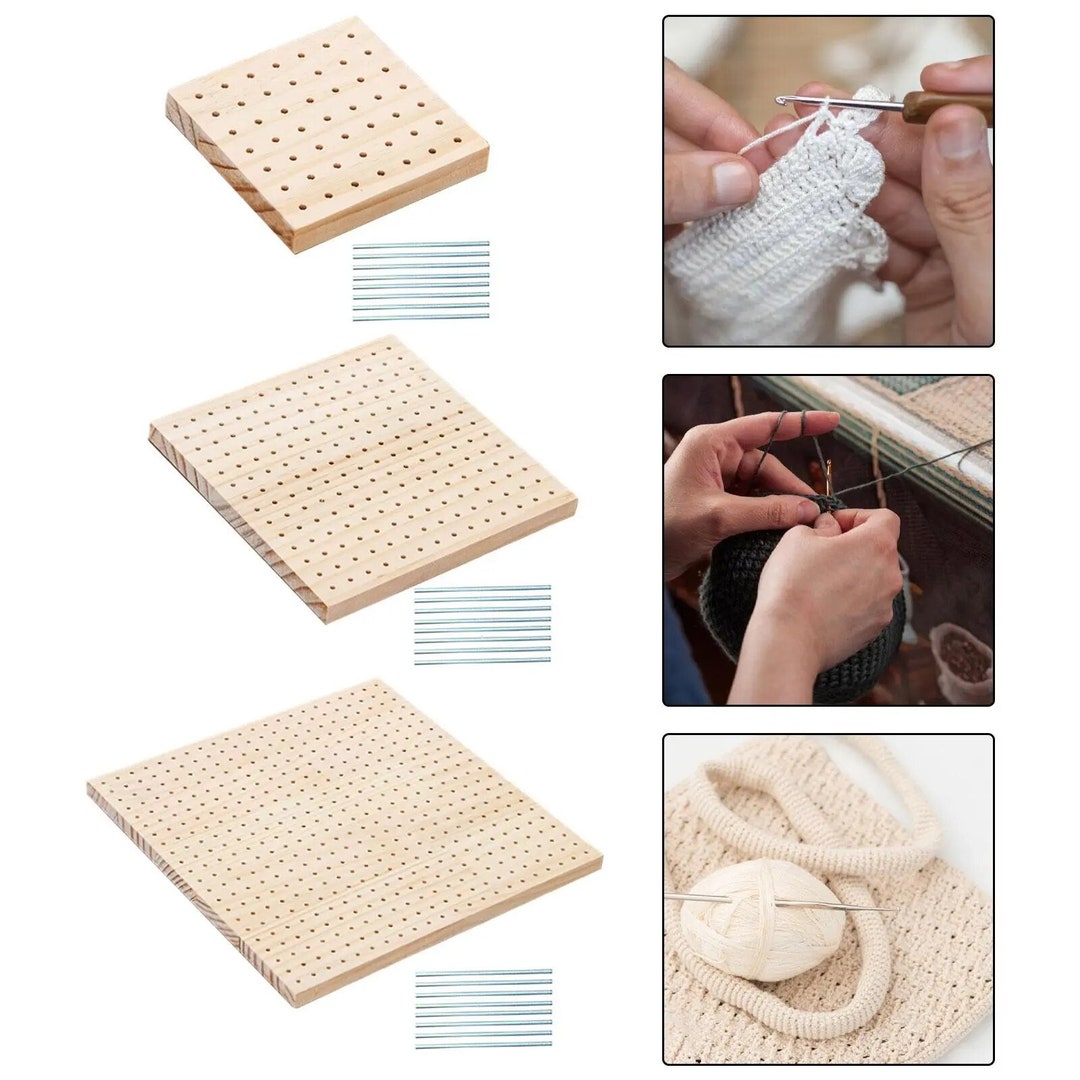 Crochet Blocking Boards, Multiple Sizes, Wooden Stainless Steel Pegs