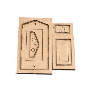 Leather Cardholder Cutting Die, 3pcs, Wooden Base, Steel Blade, Wallet Making, Hollowed Punch Tool, Leathercraft Template,DIY Stencil Cutter