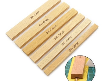 Zipper Gluing Anti-Overflow Ruler, 3/6Pcs, Multiple Sizes, Beechwood, Installation Assistant Hand Tool, Sewing Accessories, DIY Leathercraft