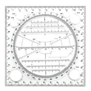 Linijka geometryczna, plastikowa, do tworzenia okręgów, szablon narzędzi do rysowania, kątomierz dla uczniów, narzędzie pomiarowe do biura szkolnego, akcesoria do kreślenia