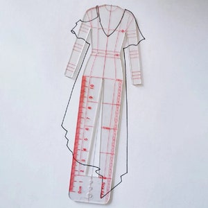 女性ファッション描画定規、4個、アクリル、精密ヒューマノイド、人物描画テンプレート、イラストスケッチデザイン、女性用裁縫アクセサリー