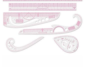 French Curve Ruler Set, 6Pcs, Plastic, Various Styles, Flexible Sewing Tools, Clothing Design, Dressmaking Pattern Drafting, Craft Accessory
