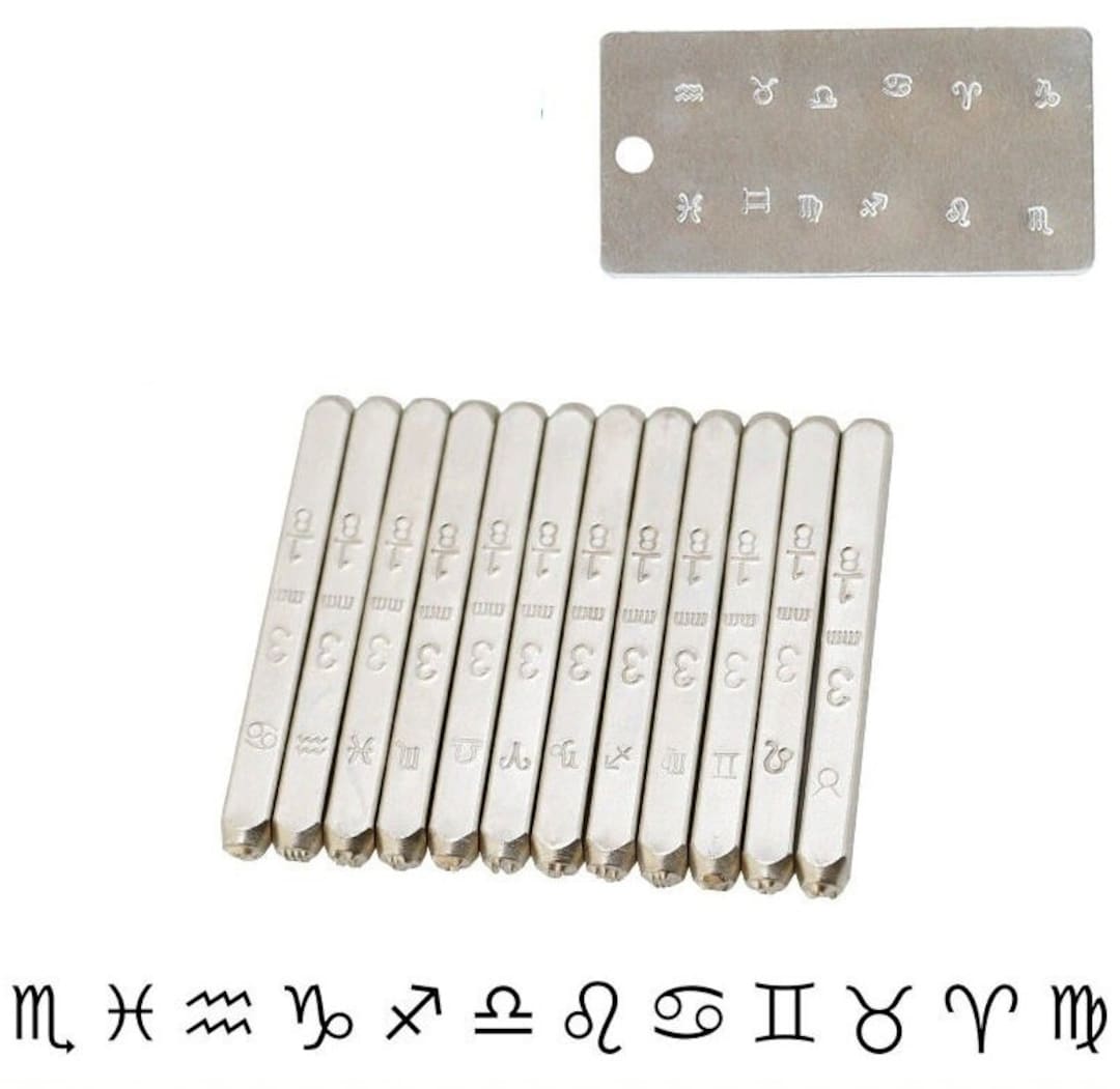 Horoscope Signature Stamp Pack, 3mm Zodiac Symbols Constellation 12pcs