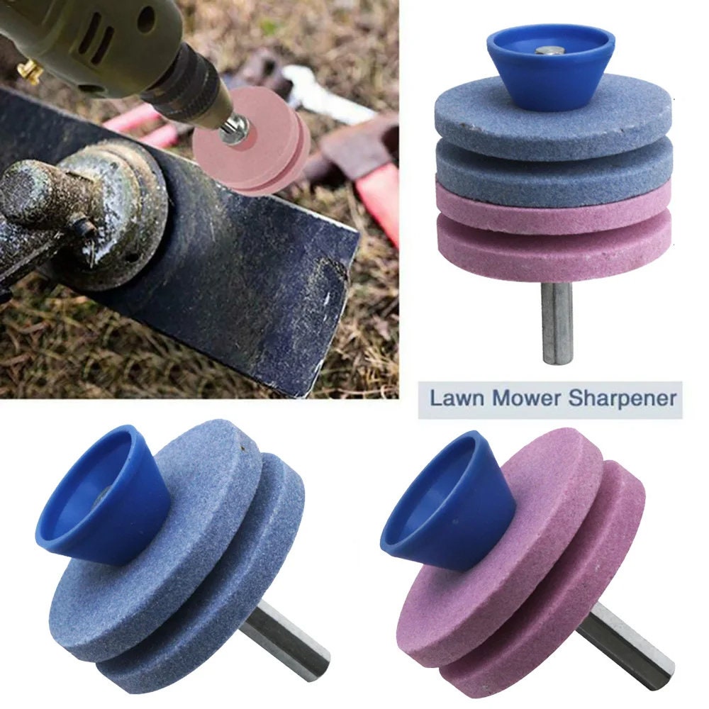 Lawn Mower Sharpener Four layer Whetstone Blade Sharpening Tool Double Grinding Drill Universal Cutting DIY Metalworking Equipment Part Etsy Canada