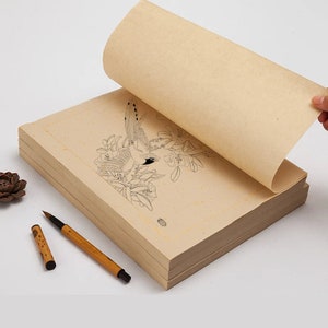Carta cinese Sumi Xuan, 100 fogli, blocco per pittura in oro giallo, accessori per la scrittura con pennello per calligrafia, materiale essenziale per esercitarsi nel disegno
