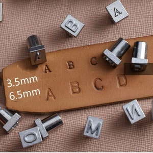 36Pcs Font Combination Metal Alphabet Letter and Number Stamp Set for Leather, Metal, Wood Stamping, Punching 0.25inch/0.13inch image 4