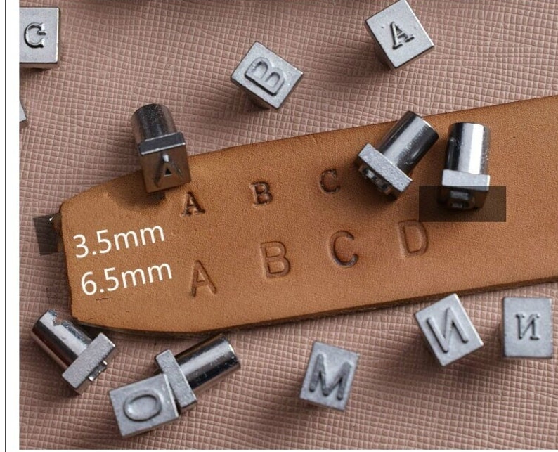 36Pcs Font Combination Metal Alphabet Letter and Number Stamp Set for Leather, Metal, Wood Stamping, Punching 0.25inch/0.13inch image 4