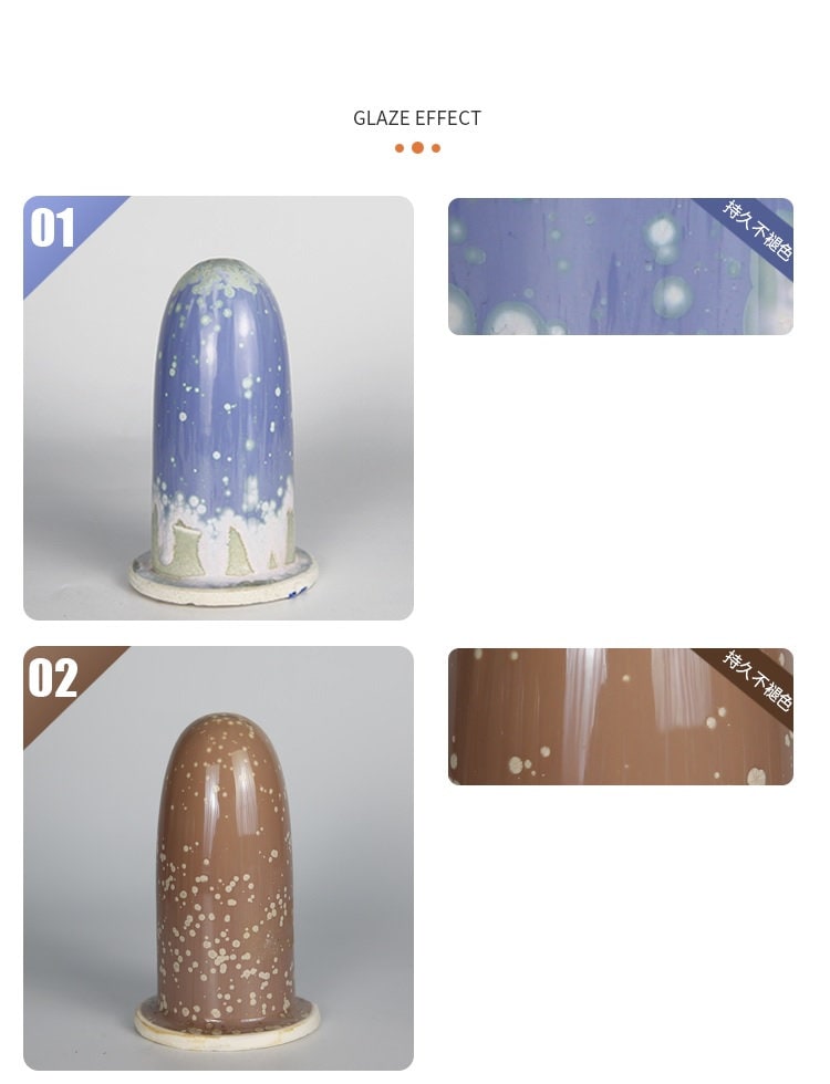 Ceramic Glazing, 750ml Bottled Liquid, Crystalline Glaze, Safe and Nontoxic, Multiple Colors