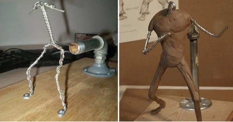 Support Métallique Pour Sculpture En Argile – Kit Avec Fil De Fer Et Plaque En Bois