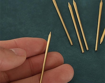 Leather Sewing Needle, Brass Flat Head Round Hole, DIY Leathercraft Stitching Edge Tool, Compact Lightweight Belt Bag Pouch Repair Assembly