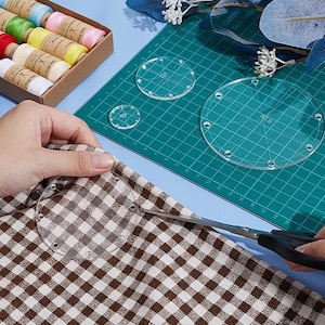 Circle Quilting Template Set, 4pcs, Clear Acrylic, Various Sizes, Round Stencils, Sewing Tools, Embroidery Accessories, Fabric Cutting Guide
