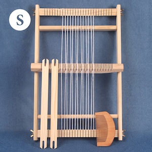 Kit de telar, 13 piezas, marco de madera, bolas de hilo, herramientas para tapices para principiantes, juego completo, fabricación de tapices de pared, barra de heddle desmontable para bricolaje Loom-S