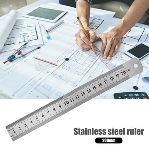 Metal Ruler, Multiple Sizes, Stainless Steel Double Sided Straight ...