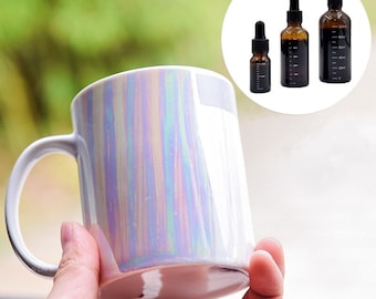 Esmalte para cerámica, 10/30/50/100 ml, láser Aurora de agua dorada de colores, pigmentos para hornear a baja temperatura, horno eléctrico, cerámica DIY