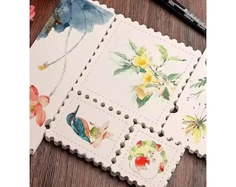 Bloc de papier aquarelle, 25 feuilles, 50 % coton, 300 g/m², marqueurs encre gouache trait fin, matériau de peinture, accessoire de croquis, talon de timbre
