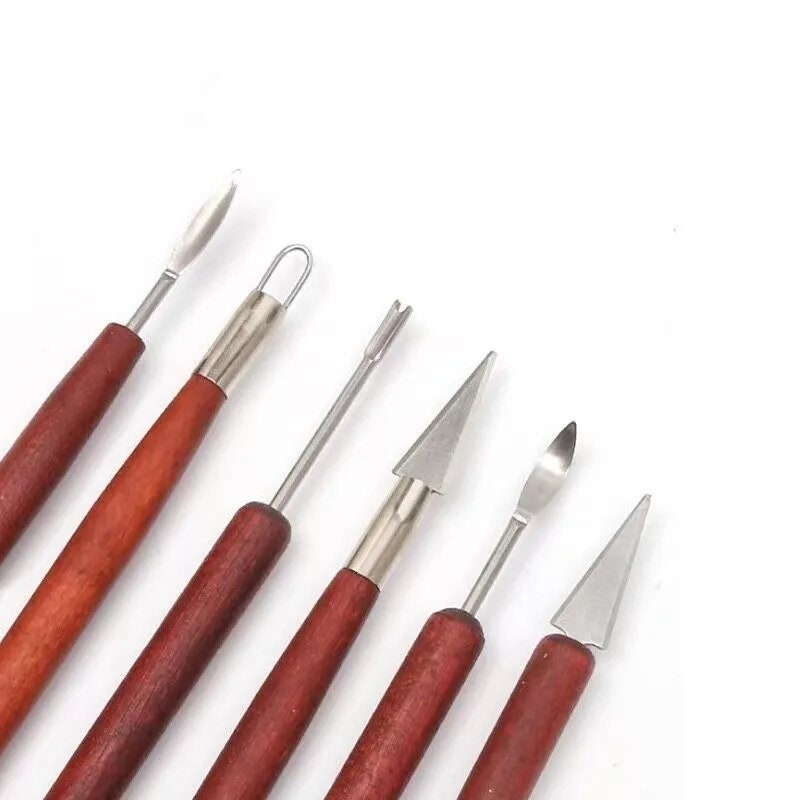 11PCS Wooden Clay Tool Set, Double-Head Ceramic Modeling Tool, Pottery Sculpting