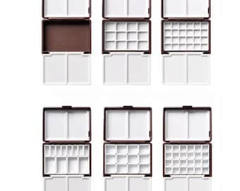Watercolor Palette Box, 12/24 Grid, Plastic, Portable Three-Fold Empty Mixing Tray, Travel Paint Organizer, Student Lightweight Pigment Case