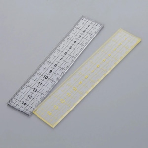 Righello da cucito, acrilico, marcature trasparenti nere/gialle, scala per patchwork, elementi essenziali per il quilting, kit di strumenti di misurazione da sarto con griglia tagliente