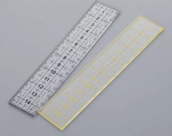 Nählineal, Acryl, Transparent Schwarz/Gelb Markierungen, Patchwork-Skala, Quilting Essentials, Gitter-Schneidekante Tailor Mess-Tool-Kits