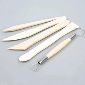 5pcs Clay Sculpting Tool Set, Wooden, Wax Carving Accessories, Pottery Modeling Polymer, Ceramic Sculpture Detailing, Craft Projects Shapers