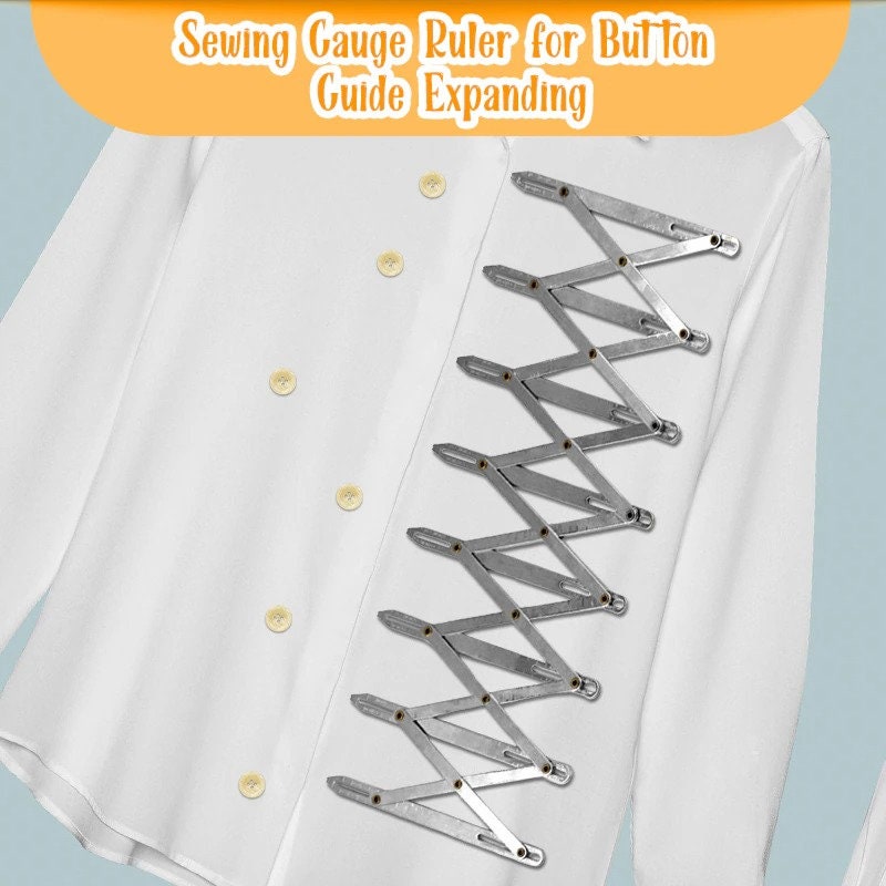 Buttonhole Gauge, 61.6x15.8cm/24.25x6.22in, Silver Aluminum