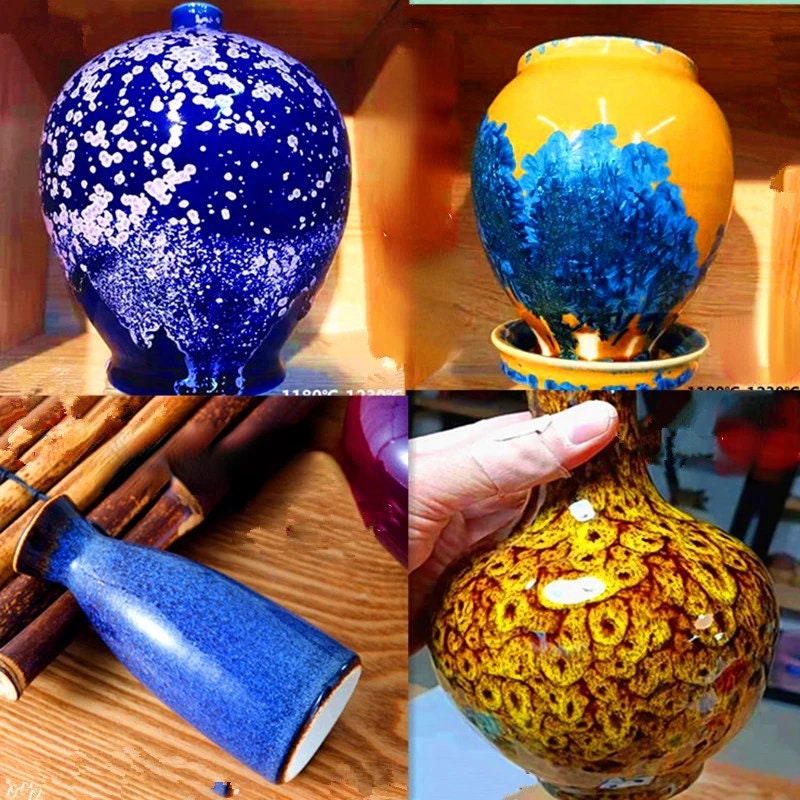  Penguin Pottery - Glow in The Dark Pottery Glaze - Aqua - Low  Fire Glaze Cone 06 - Glow in The Dark Paint for Ceramics (16 oz