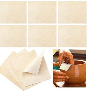 Pottery Tools, 10Pcs, Natural Chamois Cloth, Clay Pot Rim Smoothing, Multi-Functional Washable Fabric, Ceramics Trimming Throwing, DIY Wipes