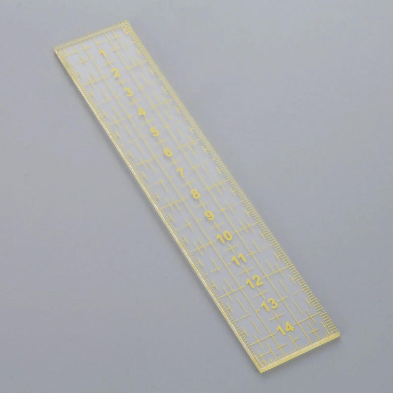 Sewing Ruler, Acrylic, Transparent Black/yellow Markings, Patchwork ...