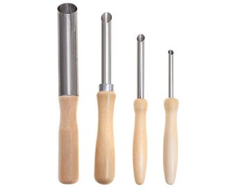 Clay Hole Puncher Set, 4Pcs, Stainless Steel, Various Sizes, Pottery Sculpture Tools, Carving Modeling, DIY Ceramic Cutting Polymer Punching