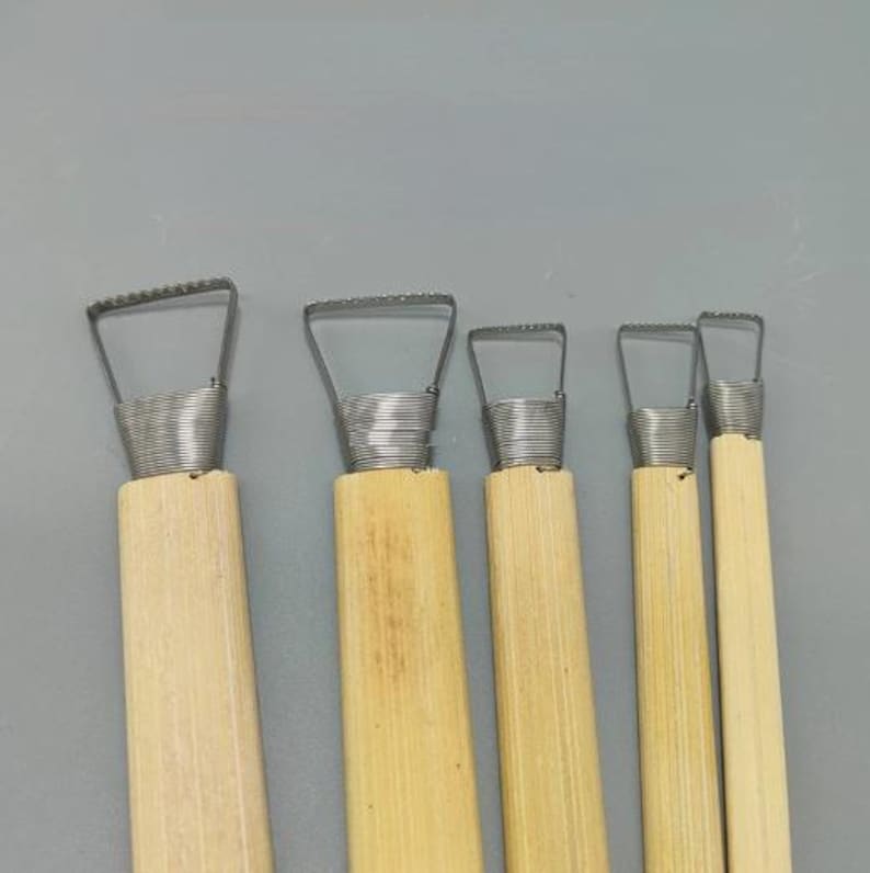 Pottery Sculpture Tools 5pcs Bamboo Handle Stainless Steel Tip pottery-sculpture-tools-5pcs-bamboo-handle-stainless-steel-tip