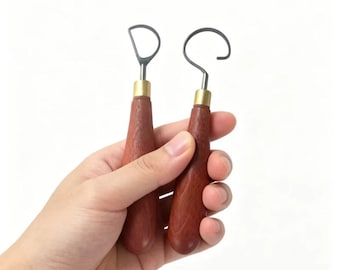 Pottery Trimming Ring Knife, Mahogany Handle,  Tungsten Steel, Various Styles, Clay Scraper, DIY Ceramic Carving Tool, Sculpting Accessories