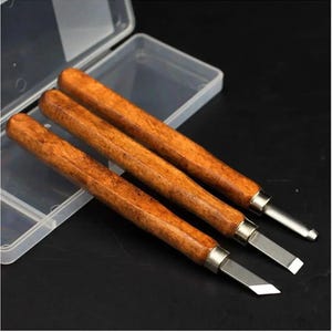 3Pcs Wood Carving Chisel Knife Set, Various Styles, Woodworkers Gouges, Whittling Sculpting Knives, Crafts Making, DIY Detailing Accessories