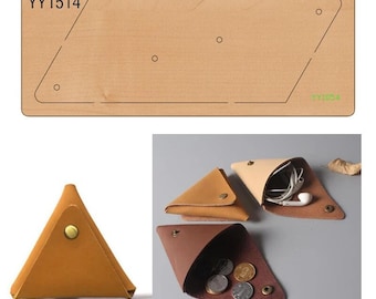 Triangle Wallet Die Cut, Wooden, Coin Purse, Mini Data Cable Holder, DIY Cutting Mold, Leather Hand Punch Template, Craft Making Accessories