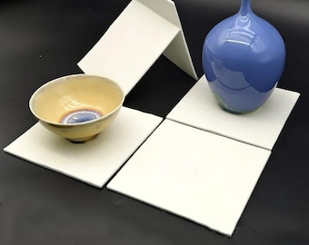 Pottery Refractory Mat, 5Pcs, Ceramic, Anti-Stick High Temperature Resistant Pad Ceramic Kiln Firing Support Board DIY Glaze Drip Protection