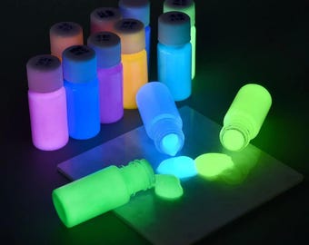 Pigmento fluorescente, polvo fosforescente de 20/30 g, pintura acrílica epoxi luminosa, ideal para manualidades de joyería y decoración para fiestas de Halloween.